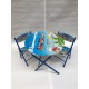 Masa cu scaune pliabile pentru copii,model albastru cu trenulet